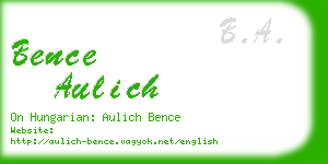 bence aulich business card